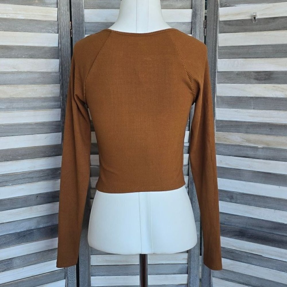 Women's Long Sleeve Sweetheart Neck Seamless Shirt | Wild Fable | X Small - Picture 5 of 9